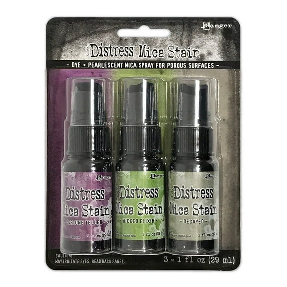 Ranger Holtz Distress Halloween Mica Stains Set 4, TSHK81104, Fortune Teller, Wicked Elixir, Decayed, 3fl oz
