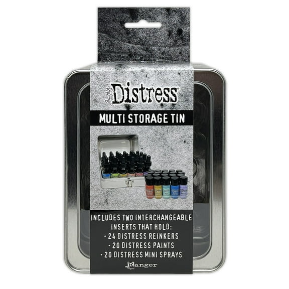 Tim Holtz Distress Multi Storage Tin-Includes 2 Interchangeable Inserts