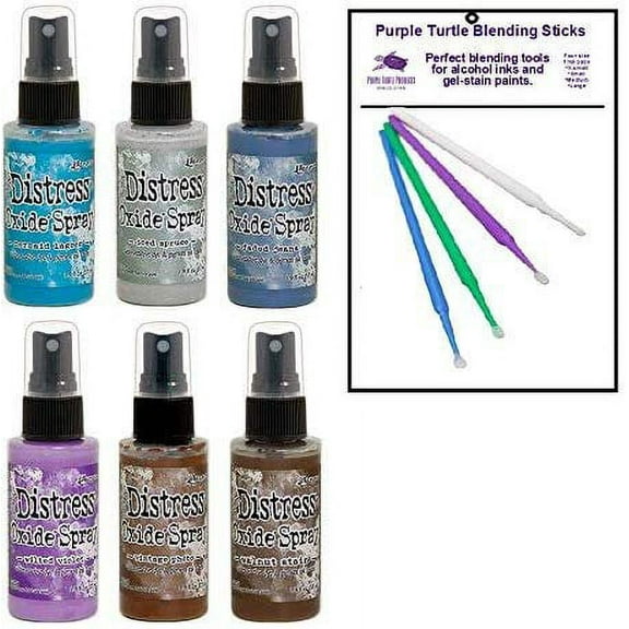 Tim Holtz Distress Oxide Spray Bundle New 2019 Colors (6 Bottle Bold Set)