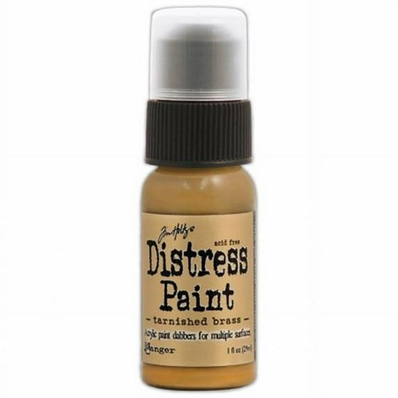 Tim Holtz Distress Paint 1oz Bottle-Tarnished Brass