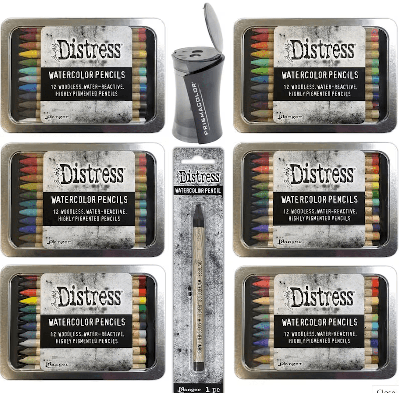 Tim Holtz Distress Watercolor Pencils 12pc Set 1-6