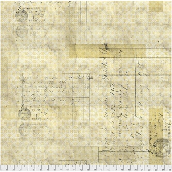 Tim Holtz Eclectic Elements Franc Gold Cotton Fabric By The Yard