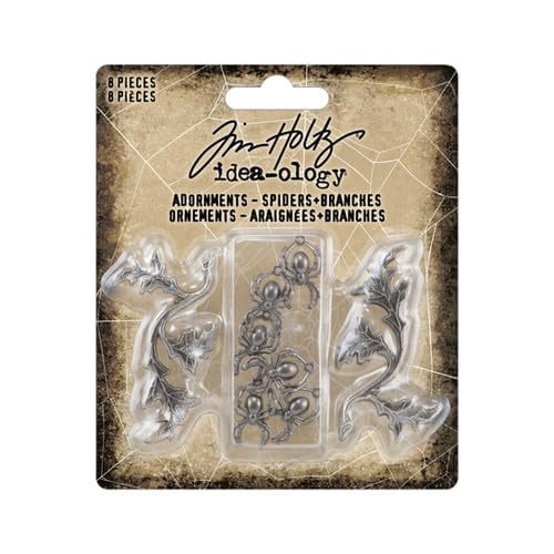 Tim Holtz Idea-Ology Adornments - Spiders + Branches-Halloween