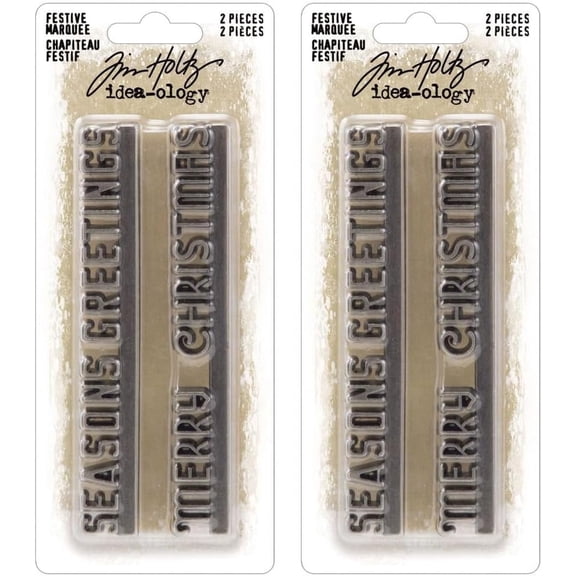 Tim Holtz Idea-Ology Christmas Holiday Festive Marquee - Bundle of Two Items