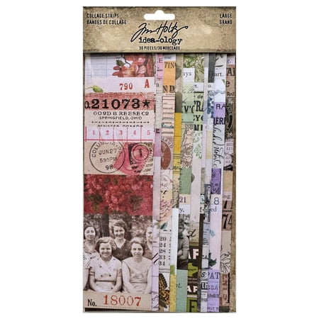 Tim Holtz Idea-ology Collage Strips Large-30 Pieces