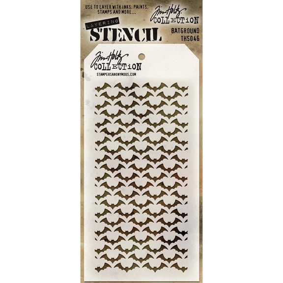 Tim Holtz Layered Stencil 4.125"X8.5"-Batground, Pk 3, Tim Holtz/Art Gone Wild
