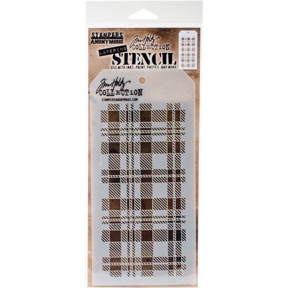 Tim Holtz Layered Stencil 4.125"X8.5"-Plaid