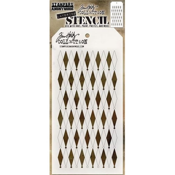 Tim Holtz Layered Stencil 4.125"X8.5"-Shifter Diamonds