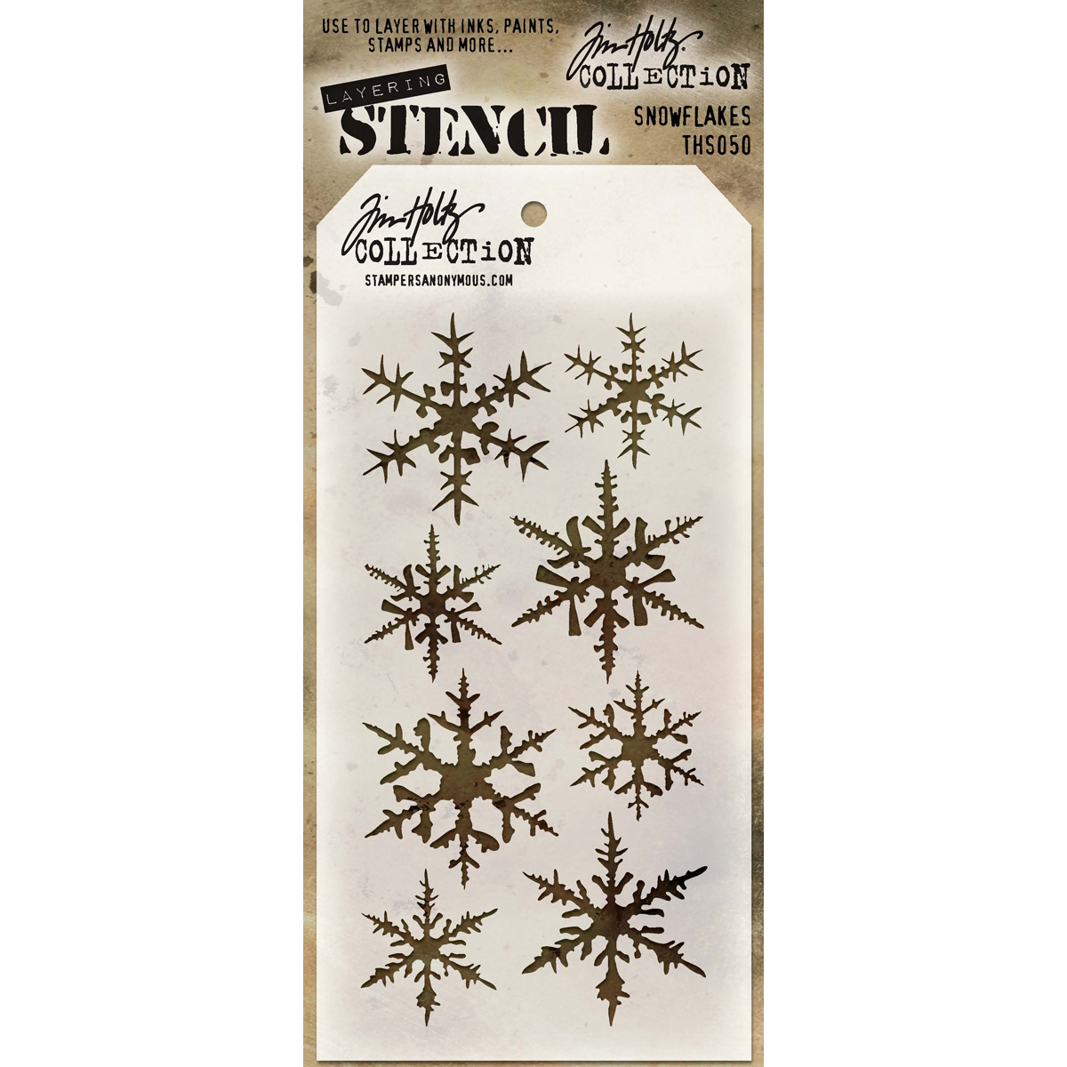 Tim Holtz Layered Stencil 4.125"X8.5"-Snowflakes - image 1 of 3