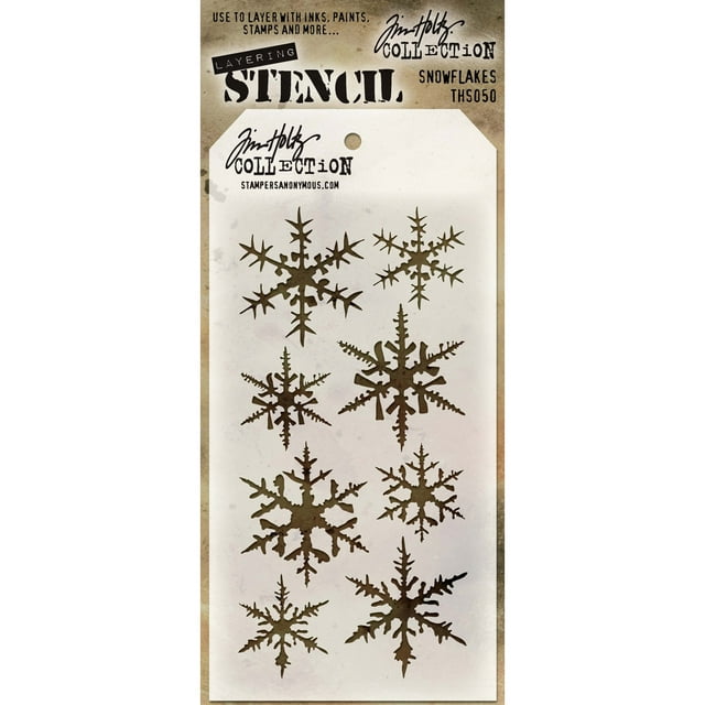 Tim Holtz Layered Stencil 4.125"X8.5"-Snowflakes