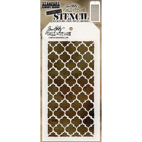 Tim Holtz Layered Stencil 4.125"X8.5"-Trellis