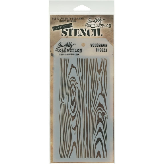 Tim Holtz Layered Stencil 4.125"X8.5"-Woodgrain