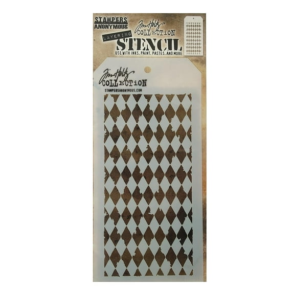 Tim Holtz Layering Stencils 4 1/8 in. x 8 1/2 in., harlequin (pack of 3)