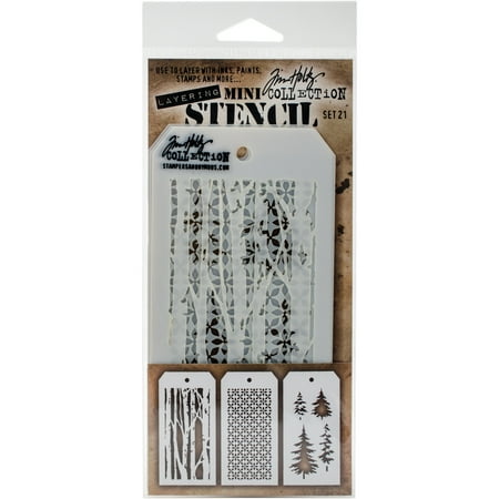 Tim Holtz Mini Layered Stencil Set 3/Pkg-Set #21