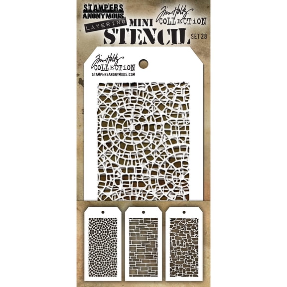 Tim Holtz Mini Layered Stencil Set 3/Pkg-Set #28
