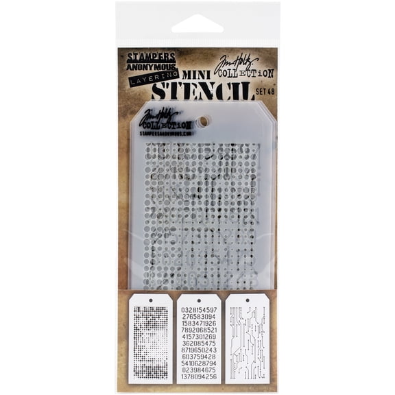 Tim Holtz Mini Layered Stencil Set 3/Pkg-Set #48