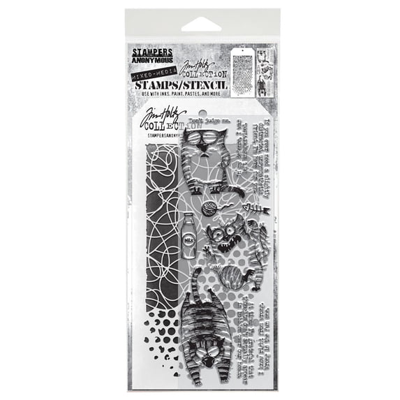 Tim Holtz Mixed-Media Stamps & Stencil-Set #10