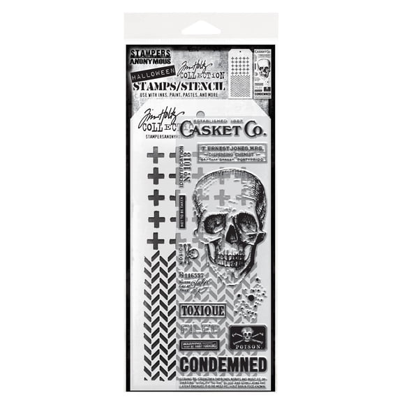 Tim Holtz Mixed-Media Stamps & Stencil-Set #48