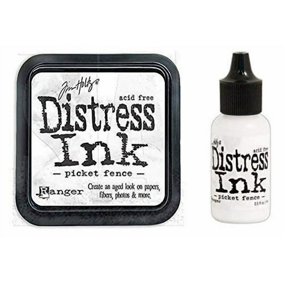 Tim Holtz Ranger Distress - Picket Fence Ink Pad and Re-inker Bundle
