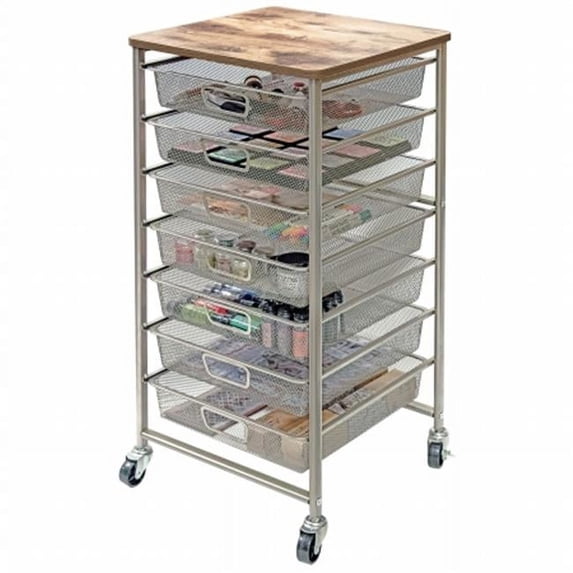 Tim Holtz Signature Design Industrial 7-Drawer Storage Cart, 33.5 x 15.75 x 15.75 in.