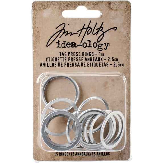 Tim Holtz Tag Press Rings 1" 15/Pkg-