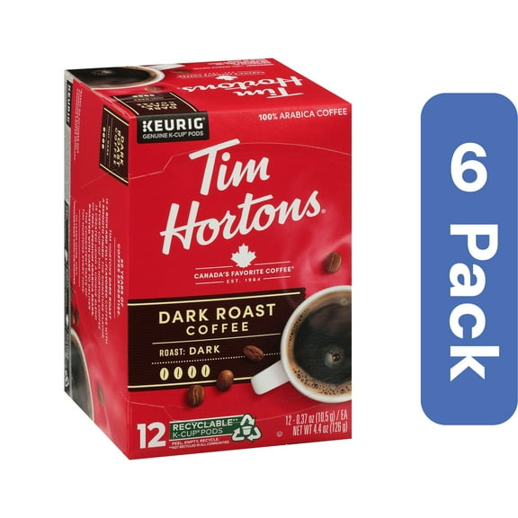 Tim Horton Coffee Sea Salt Dark Roast 12-Pack 4.44 oz (Pack of 6)