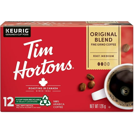 Tim Hortons Original Blend K-Cup Coffee Pods 12 Count 126g