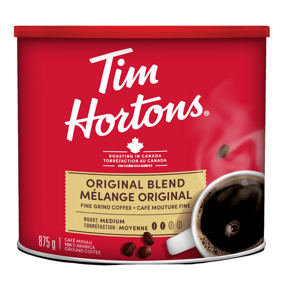 Tim Hortons Arabica Ground Coffee, Fine Grind Original Blend 875g/30.8 oz
