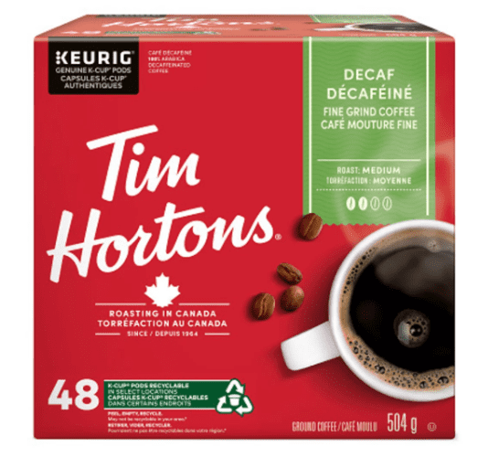 Tim Hortons Coffee Pods Decaf Single Serve K-Cups 48ct