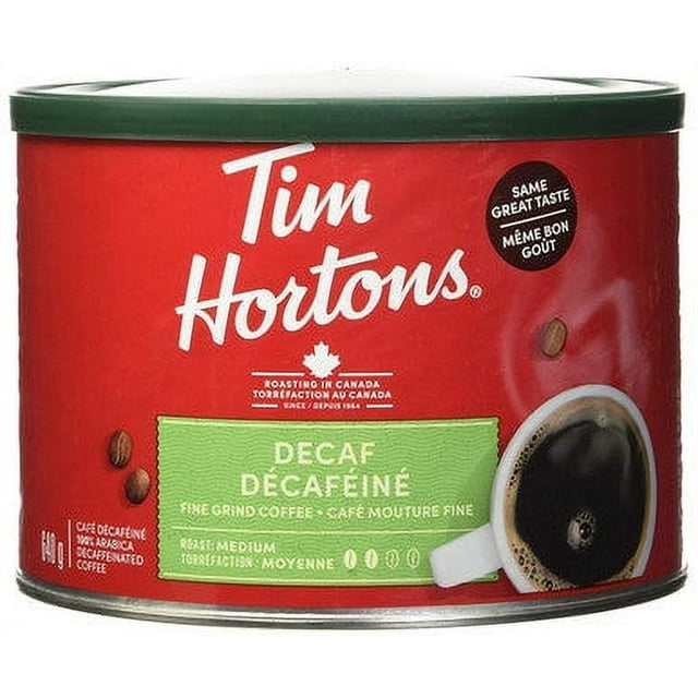 Tim Hortons Fine Grind Decaf Coffee Medium Roast, 640g/1.4lbs