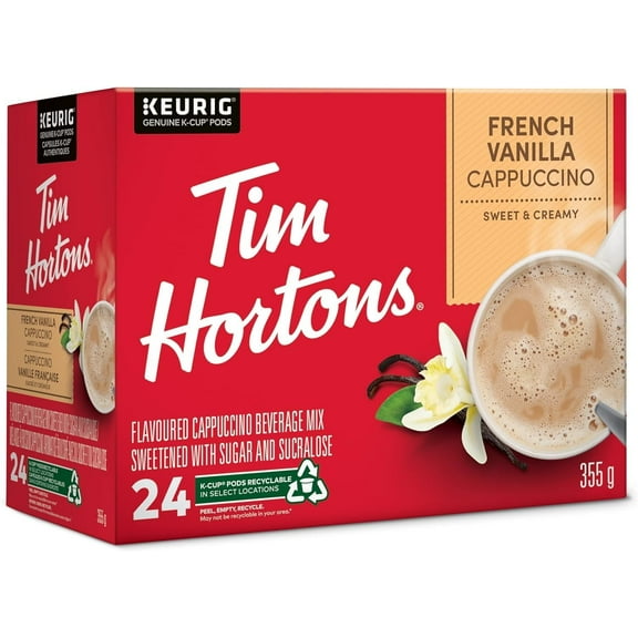 Tim Hortons French Vanilla Cappuccino K-Cup 96 count (Sweet & Creamy), TH FV Cappuccino K-Cup 96ct