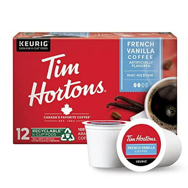 Tim Hortons French Vanilla Coffee, SingleServe KCup Pods Compatible