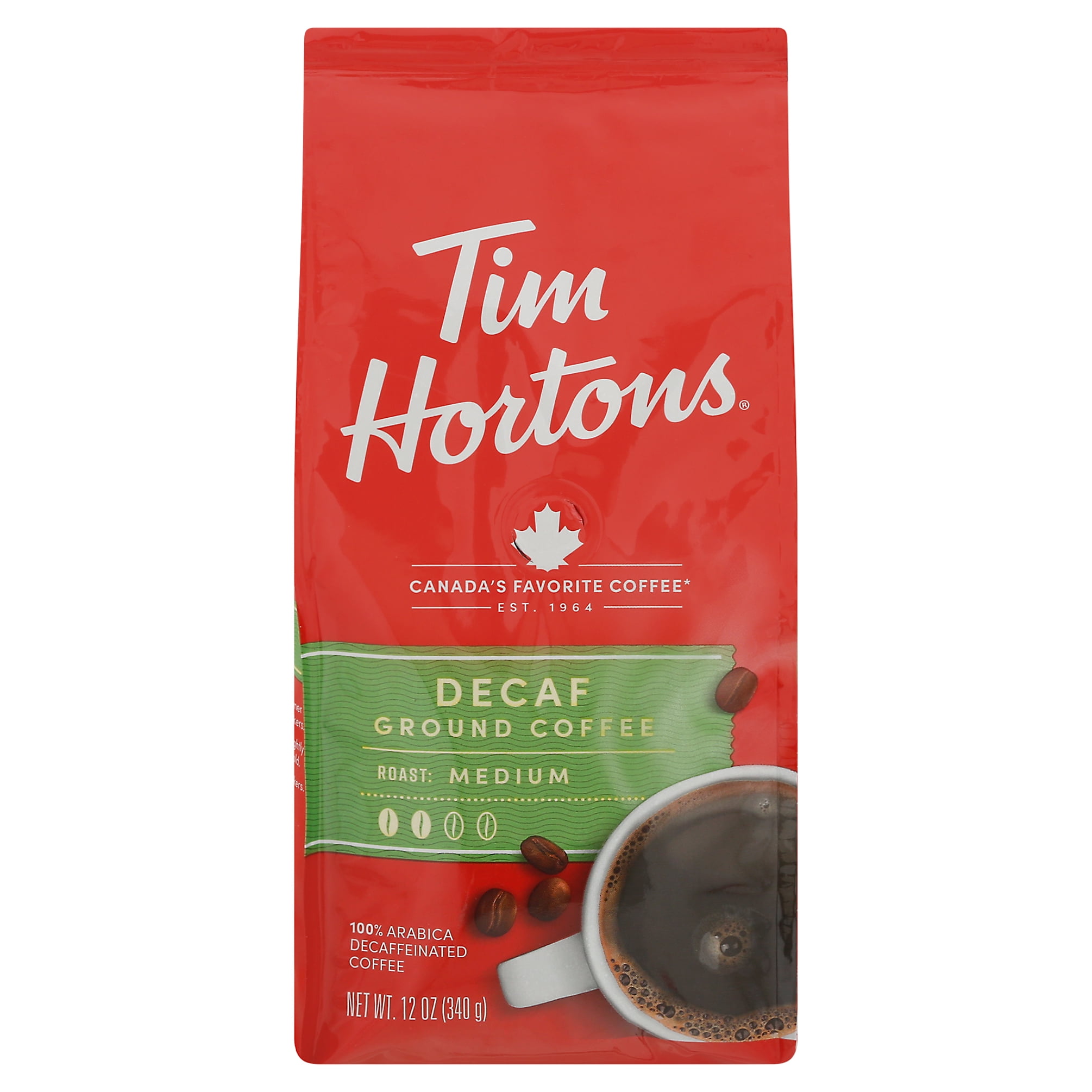 Tim Hortons Ground Decaf Coffee 100% Arabica 12 oz (Pack Of 6 ...