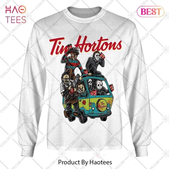 Tim Hortons Horror Car White Hoodie TShirt Zip Hoodie TShirt