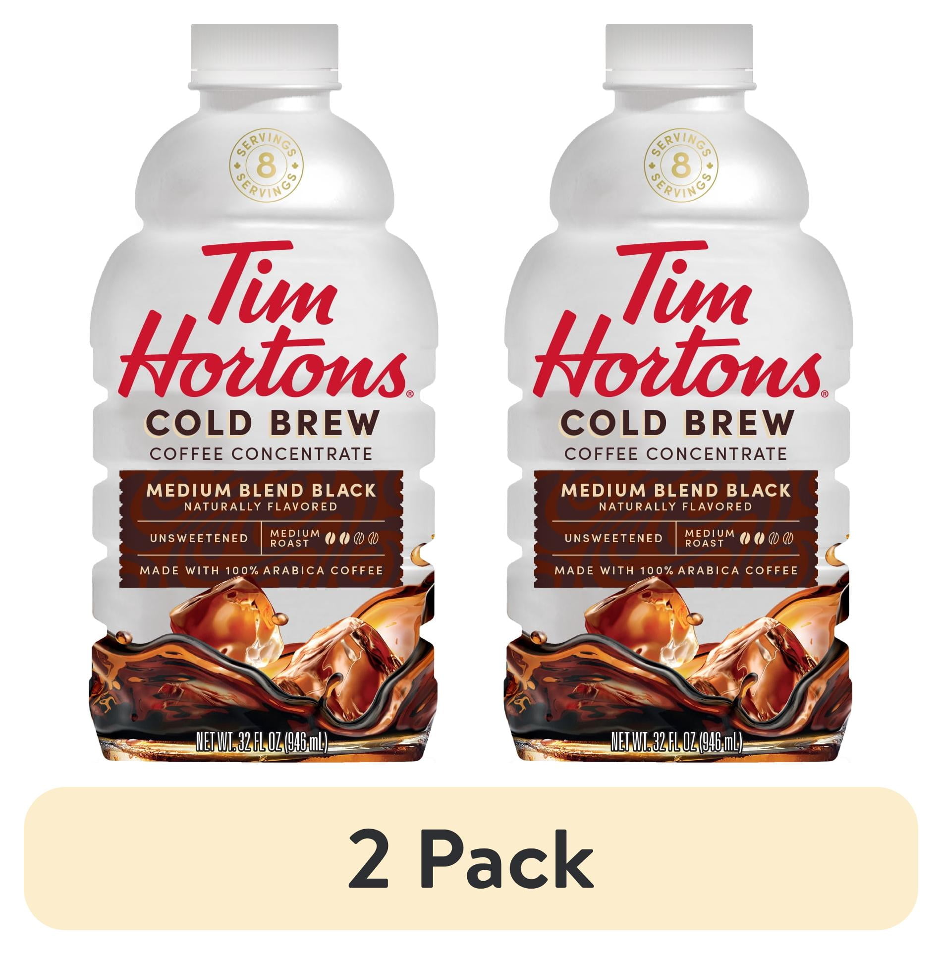 (2 pack) Tim Hortons Medium Blend Black Cold Brew Coffee Concentrate
