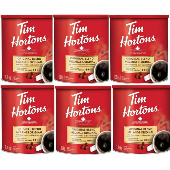 Tim Hortons Original Blend Fine Grind Coffee, 1.36 kg/48 oz (6/Case)