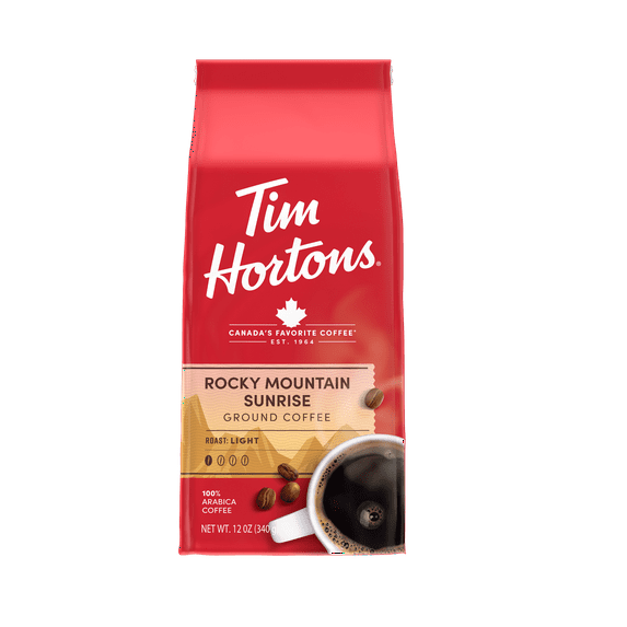 Tim Hortons Rocky Mountain Sunrise Ground Coffee, 12oz Bag