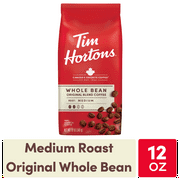 Tim Hortons Whole Bean Original Blend Ground Coffee, 100% Arabica Medium Roast, 12 oz