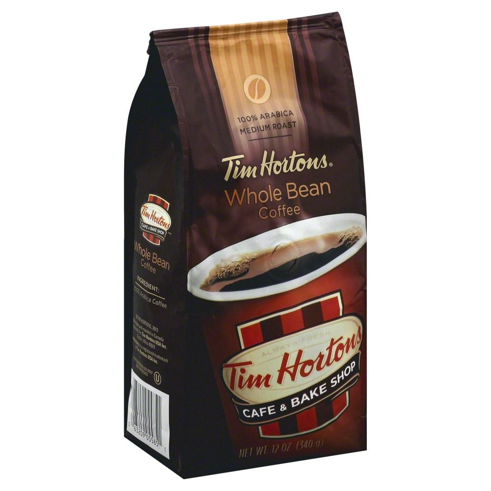 Tim Hortons Whole Bean Original Blend Ground Coffee, 100% Arabica Medium  Roast, 12 oz