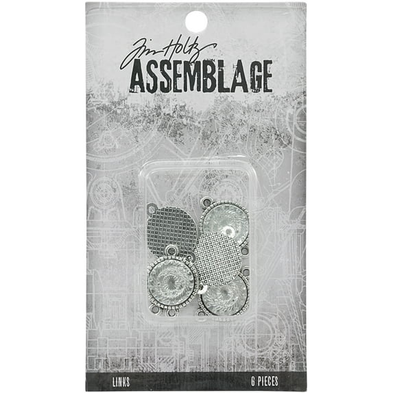 Tim Hotlz Assemblage Links 6/Pkg-Mirrored Medallions