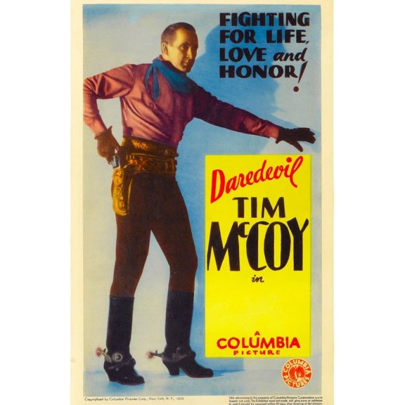 Tim Mccoy On Stock Midget Window Card Fine Art Print (18 x 24)