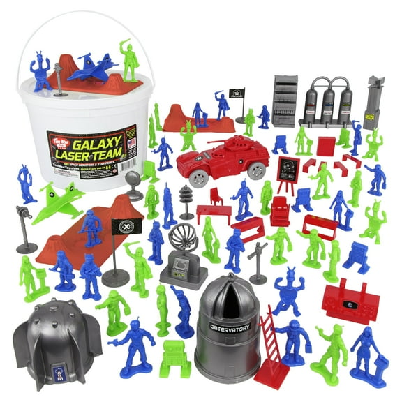 Tim Mee Galaxy Laser Team Bucket - 80pc Sci-Fi Space Plastic Figure Mars Playset