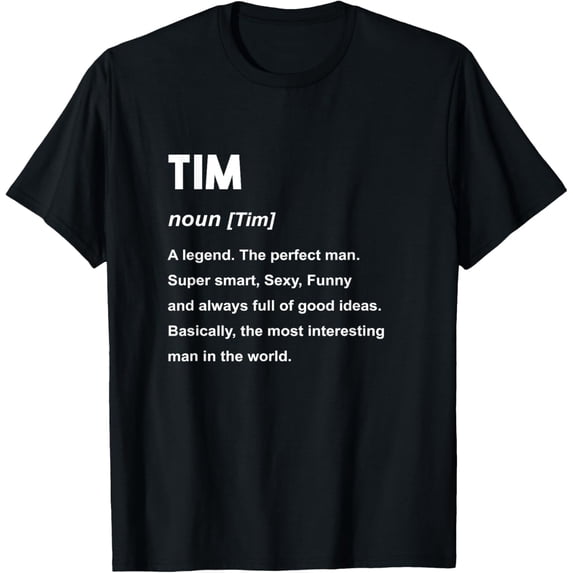 Tim Name Shirt | Tim T-ShirtMen and women, Black T-shirt, size: Extra large S-4XL