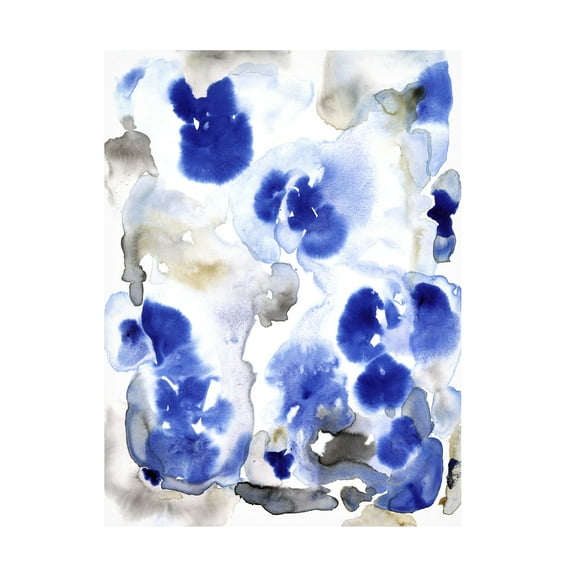 Tim O Toole 'Blue Pansies I' Canvas Art