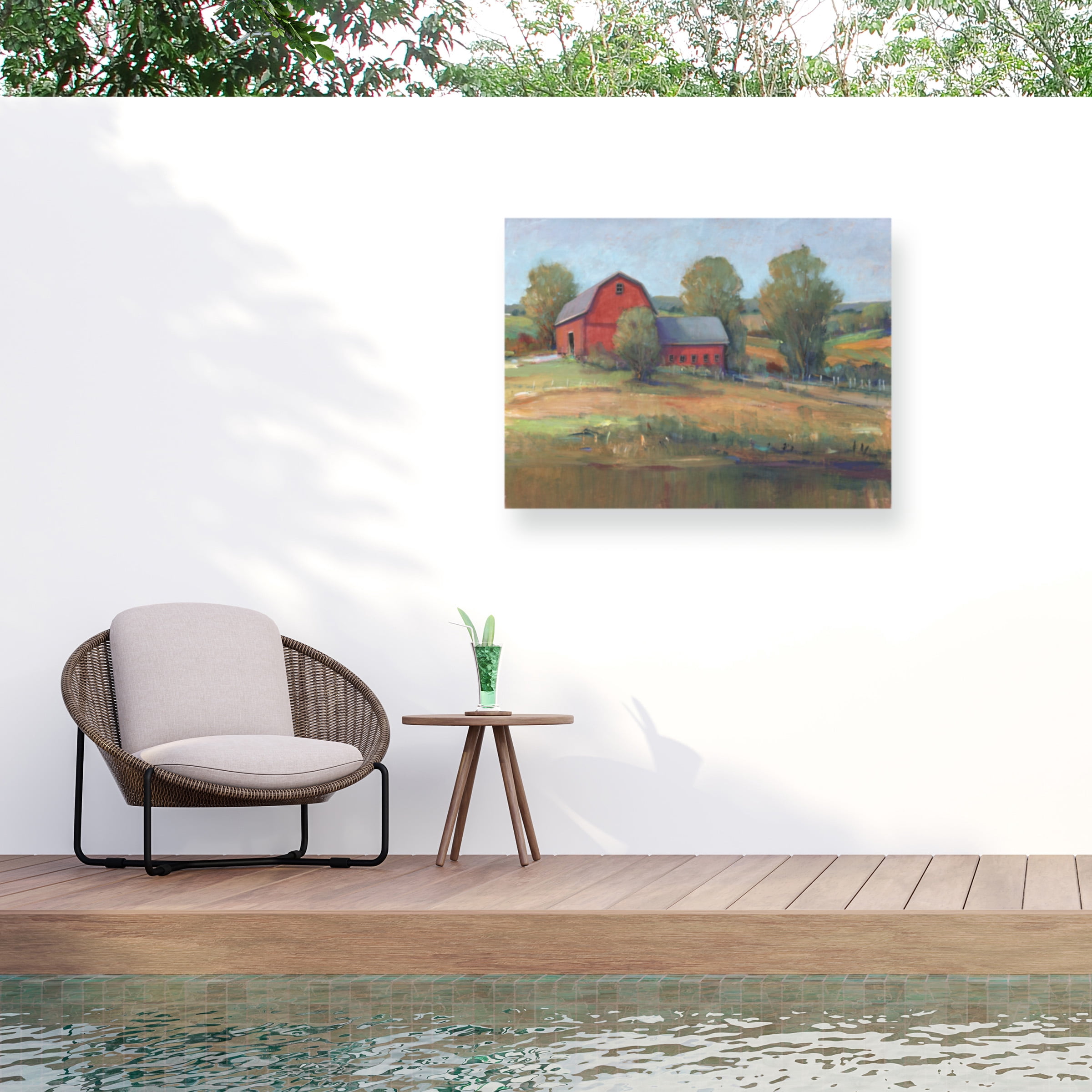 Tim O'Toole 'Country Barn I' Outdoor Canvas 18x18