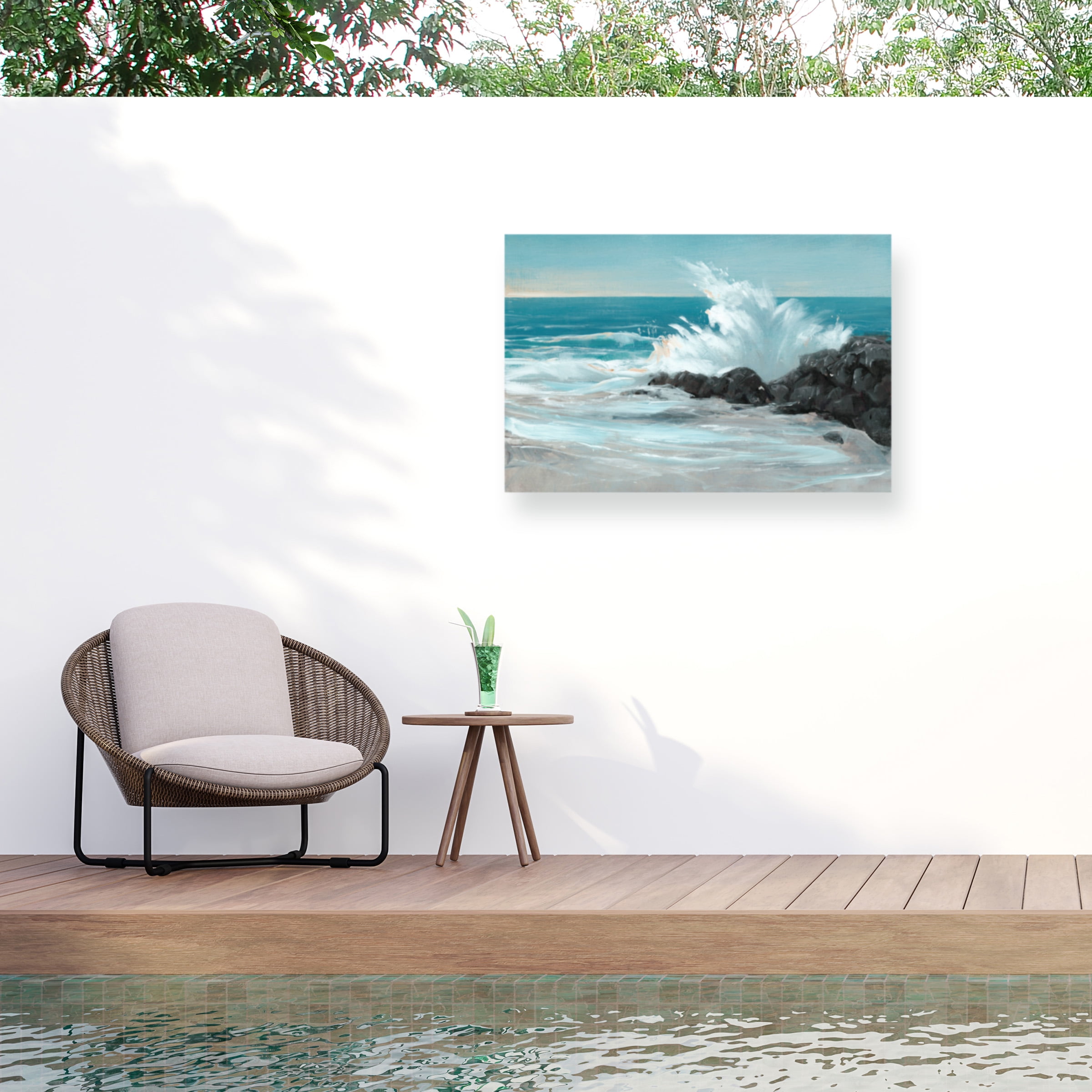 Tim O'Toole 'Crashing Wave I' Outdoor Canvas 30x47