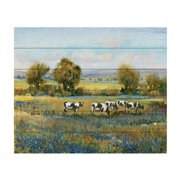 Tim O'Toole 'Field Of Cattle I' Wood Slat Art 18x22