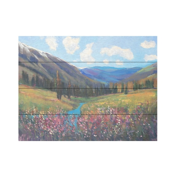 Tim O'Toole 'Mountain Pass II' Wood Slat Art 12x16