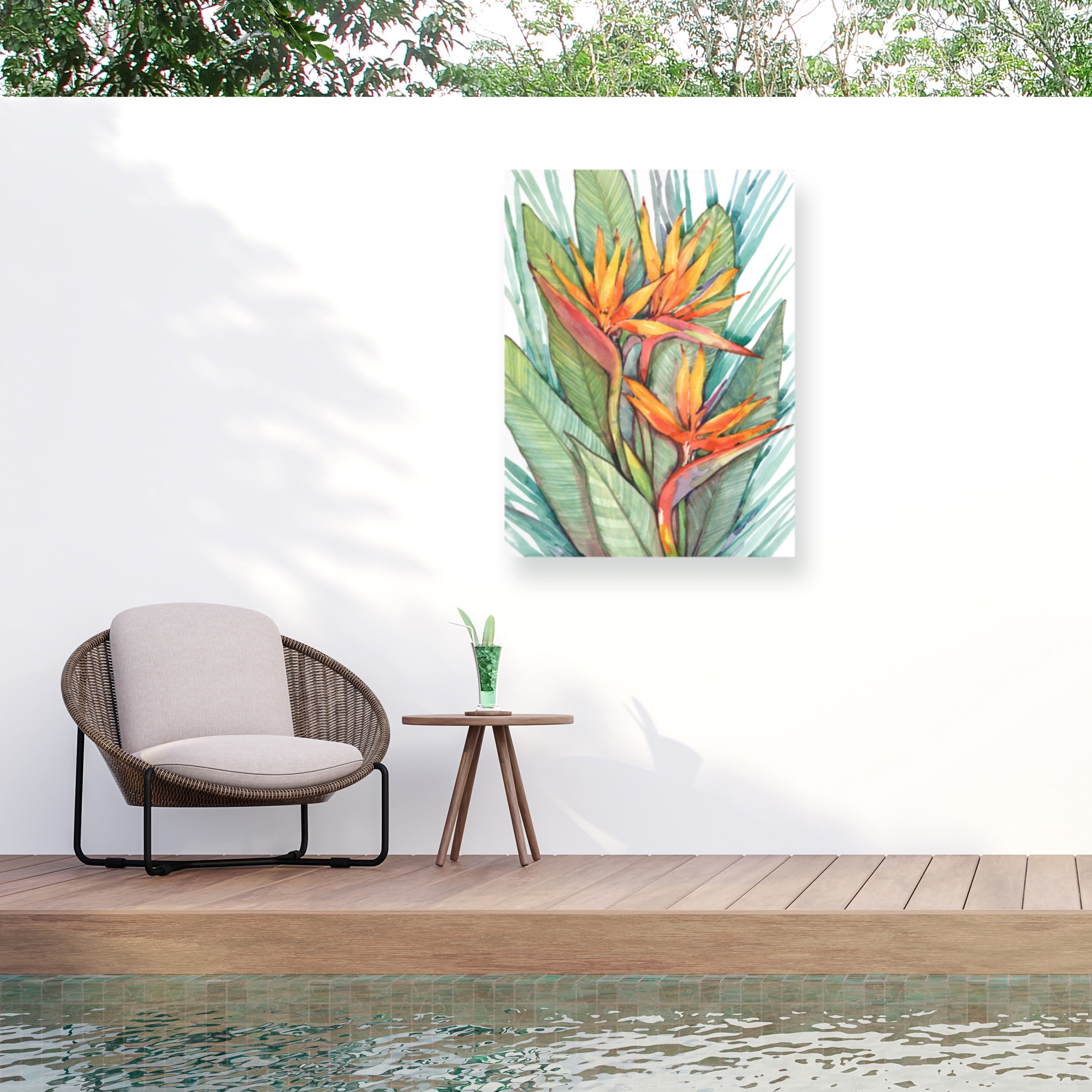 Tropical Botanical Paradise II Outdoor Canvas Print in Vibrant Colors