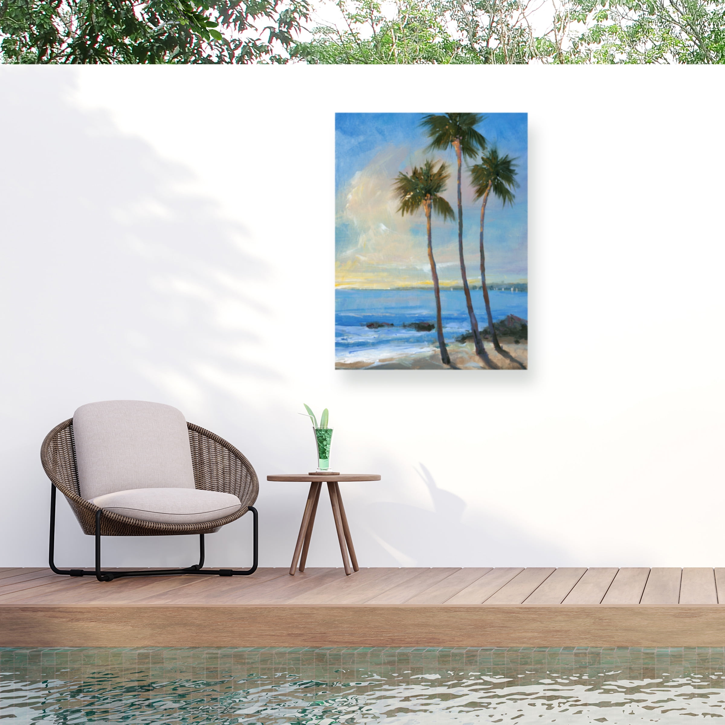 Tim O'Toole 'Tropical Breeze II' Outdoor Canvas 19x19